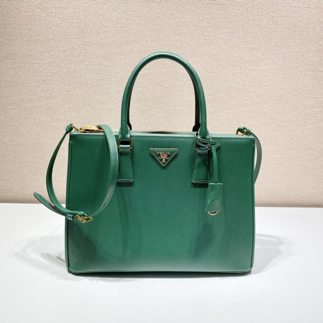 Prada Large Galleria Saffiano Leather Bag Tote Shoulder Bag Mango Green 1BA274